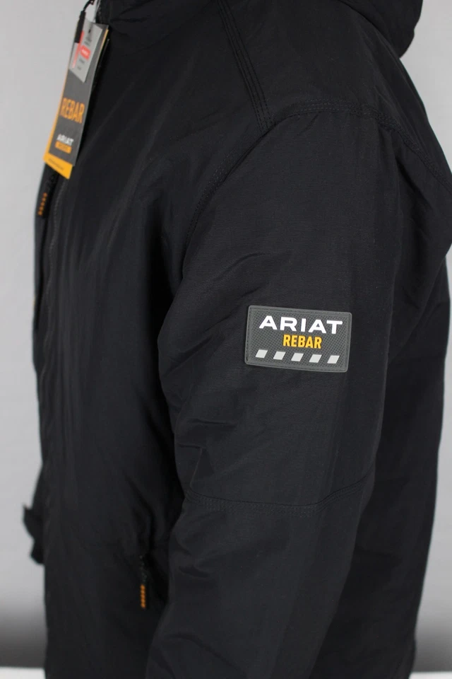 Ariat Men's Rebar Cordura Ripstop Insulated Jacket Coat Black 10052119 - Image 4 of 4