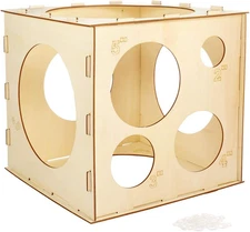 2-10 Inch Collapsible Wood Balloon Sizer Box Cube, Balloon Size Measurement Tool