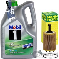 Mann ÖLfilter+Mobil 1 ESP 5W30 ÖL Passend FüR Seat Ibiza Skoda Fabia VW Polo TDI