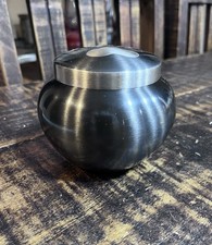 30 Cubic Inches Nickel/Gray Brass Pawprint Pet Jar Urn for Cremation Ashes Small