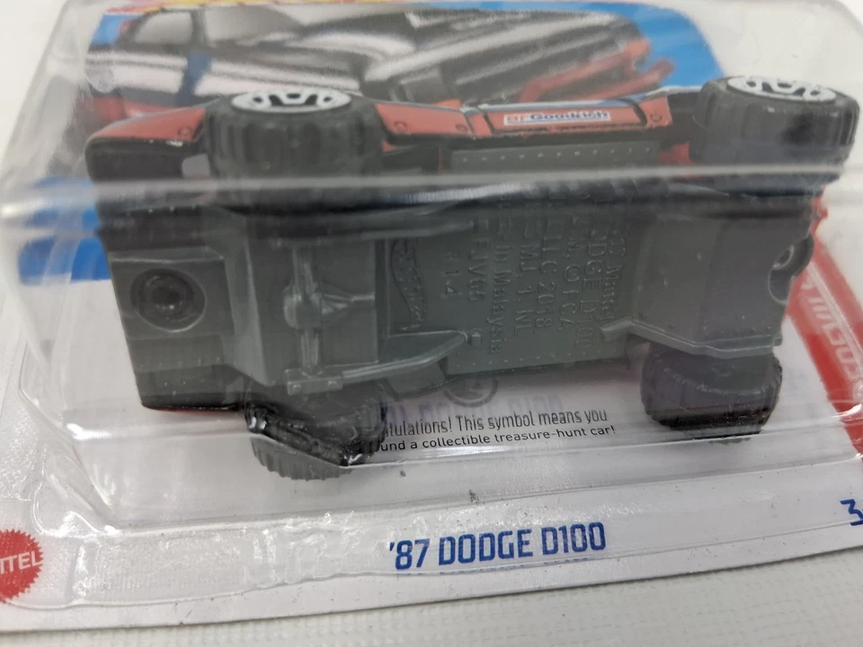 Dodge D100 1987 Hot Wheels Treasure Hunt negro fundido a presión Foto 3 de 4