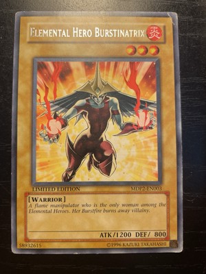 YUGIOH ELEMENTAL HERO BURSTINATRIX MDP2-EN003 RARE (HP)