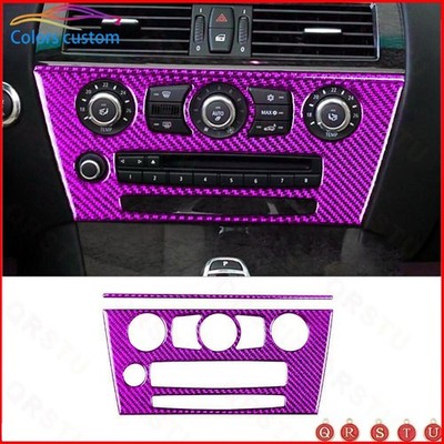 Purple Carbon Fiber Climate Console Cover Trim For Bmw 6series E63 E64 2008-2010
