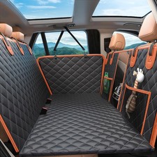 Elufa Dog Car Seat Cover for Back Seat, Hard Bottom Holds 500lbs, Waterproof Stu