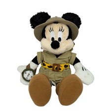 VTG Disney Minnie Mouse Tan Safari Plush Explorer Animal Kingdom WDW Compass