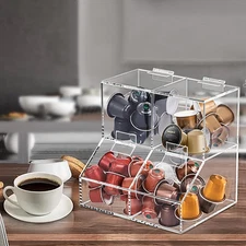8611 Clear Countertop Storage for Coffee Capsules, Acrylic Holder Organizer, Cof