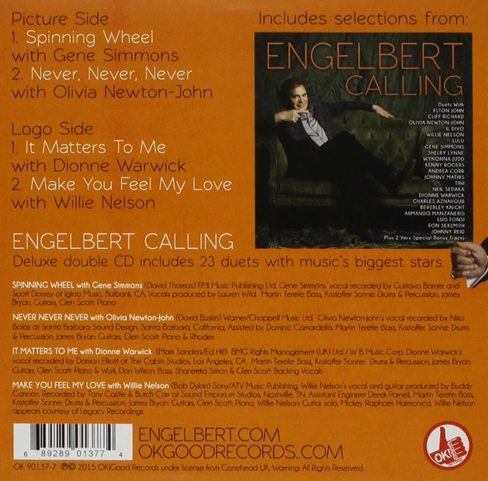 Engelbert Humperdinck Duets EP (Vinyl) (UK IMPORT) - Image 2 of 2