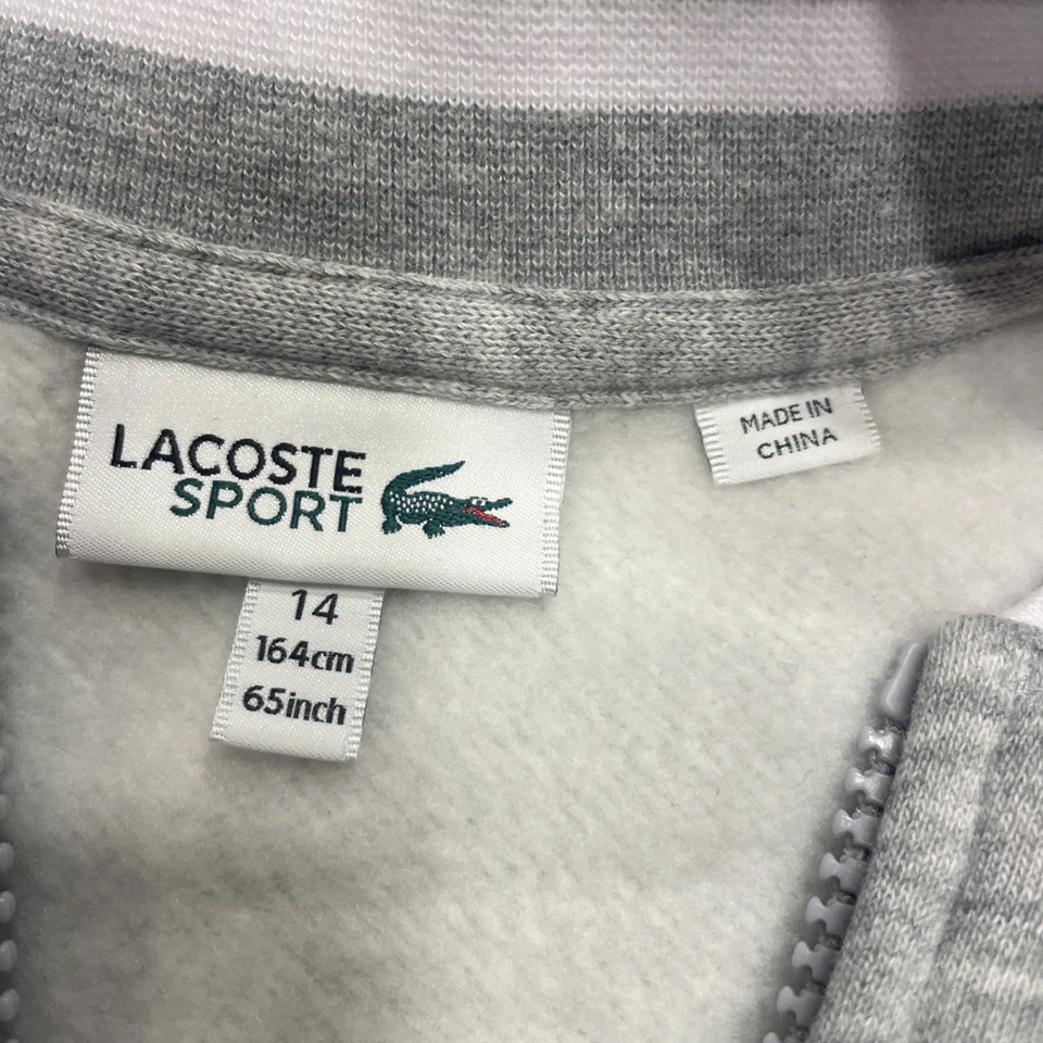CHAQUETA LACOSTE NIÑOS Gris Talla 14 Cremallera Bordada Foto 2 de 4