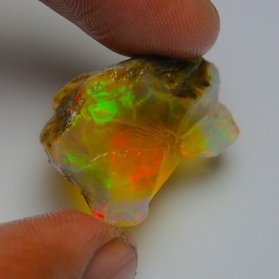 Ethiopian Oil Opal Specimen  23.85  cts Natural Rough Gemstone - Fire Opal Roug