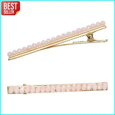 Hairitage Beaded Hair Clips Set of 2 Gold No Crease Styling Sectioning Clips