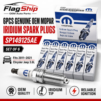 Set of 6 New Iridium Spark Plugs SP149125AE for 2011-2021 Chrysler Jeep 3.6L