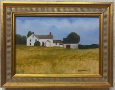Original MARIELUISE HUTCHINSON 'Westport Farmhouse' Landscape PAINTING -Cape Cod