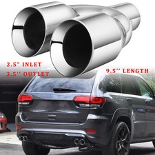 2.5" Chrom Diesel Auspuffblende Endrohr Edelstahl Doppel F&uuml;r Jeep Grand Cherokee
