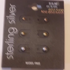 .925 Sterling Silver Polished Ball Bead Stud Earrings  w/ Push-Backs (103)