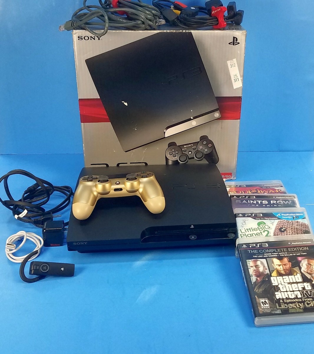 Playstation 3 PS3 Slim 250GB Black Console Lot w/ Games