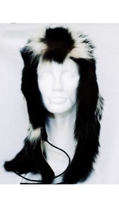 Custom-Made-Outlander-Style-REAL-Skunk-Fur-With-tail-and-Legs-NICE-HAT
