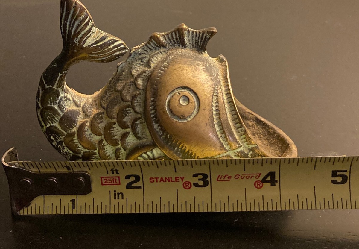 VINTAGE FISH ASHTRAY 真鍮 ヴィンテージ 熱帯魚 Heavy Bronze Ashtray in Fish Design - Fish Mouth Brass Figurine - Etsy
