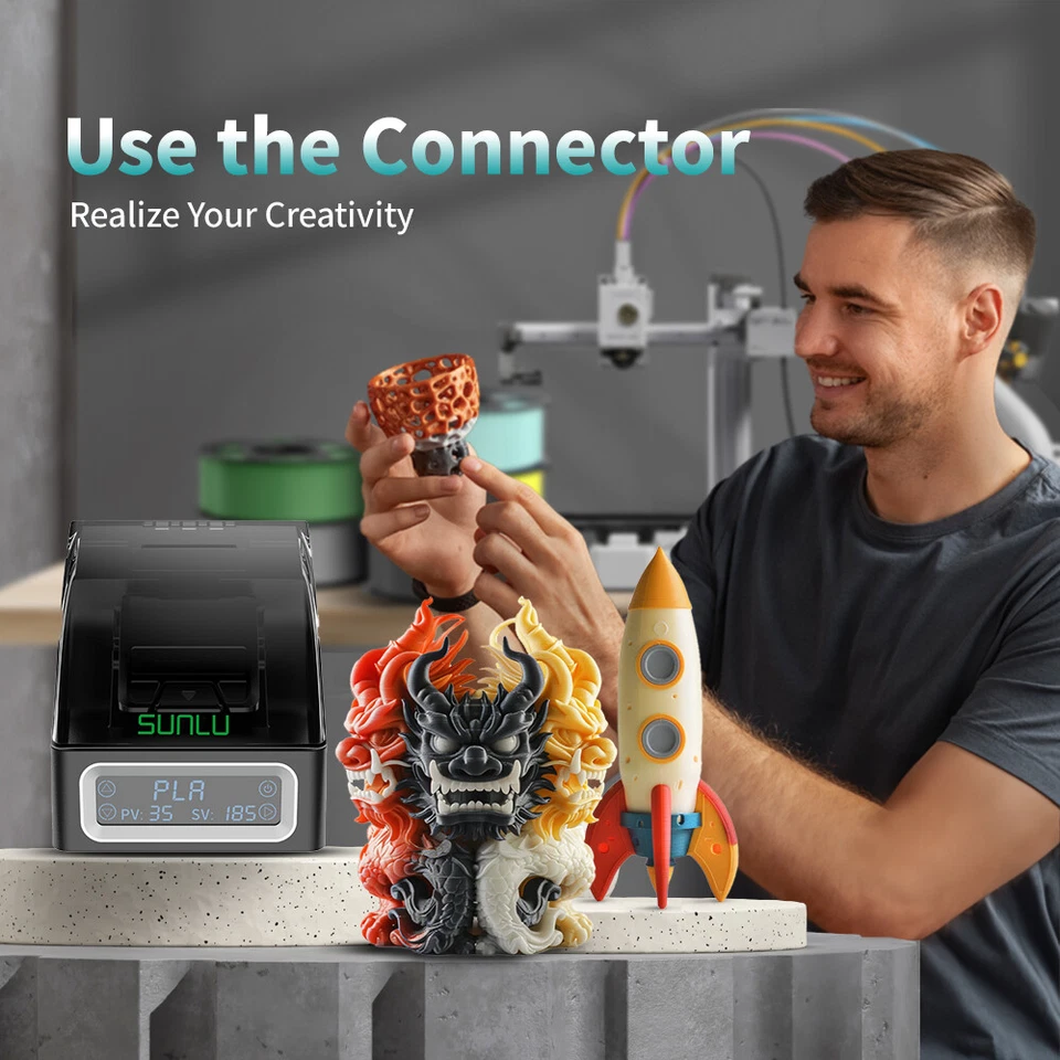 SUNLU 3D Printer Filament Connector PLA ABS PETG PA 1.75mm Filament Fast Heating - image 4 of 4