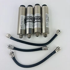 4 F-Connectors & 3 Pigtail Cable Adapter Satellite TV Terrestrial Interference
