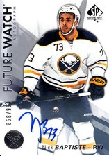 2016-17 SP Authentic #167 Nick Baptiste FW AU RC Sabres