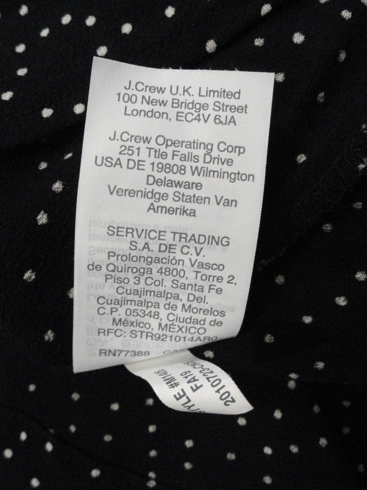 Women's JCrew Black and White Polka Dot Blouse Long S… Gem