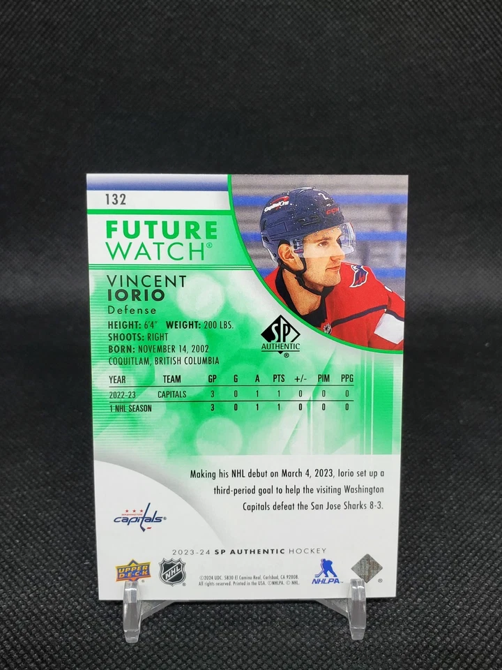 2023-24 SP Authentic Vincent Iorio 132 Future Watch Green /199 - Image 2 of 2