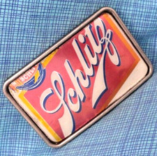 Schlitz Beer Promo Dress Belt Buckle Can Inlay Sports Vintage 90s Neves .TAZ746