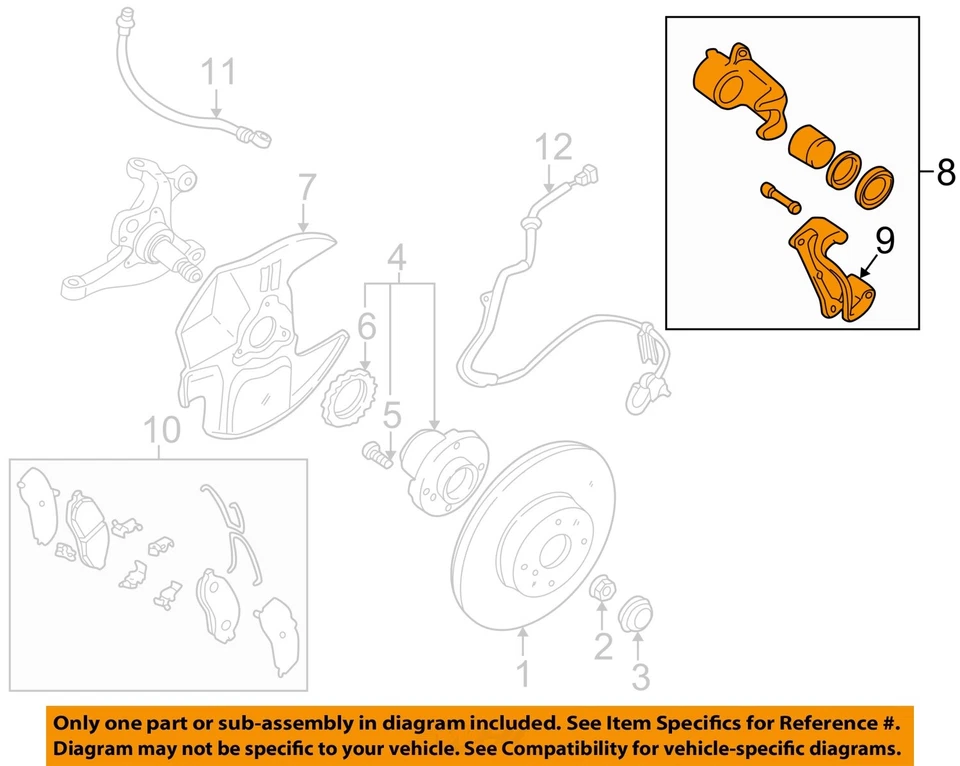 Оригинальный набор из 4 тормозных суппортов с роторами для Mazda Miata Speed 2004 2005 годов выпуска - Изображение 3 из 4