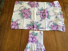 Pretty floral pillowcases with 3 inch ruffles  lace purple white  green
