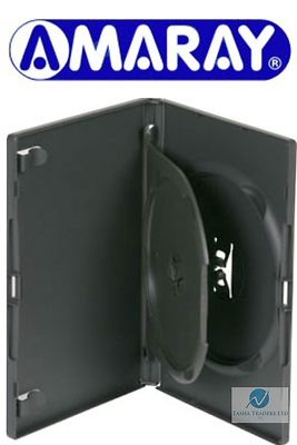 10 Doppel Schwarz DVD Hülle 14mm Buchrücken mit Swing Tray Neu Ersatz Cover Amaray