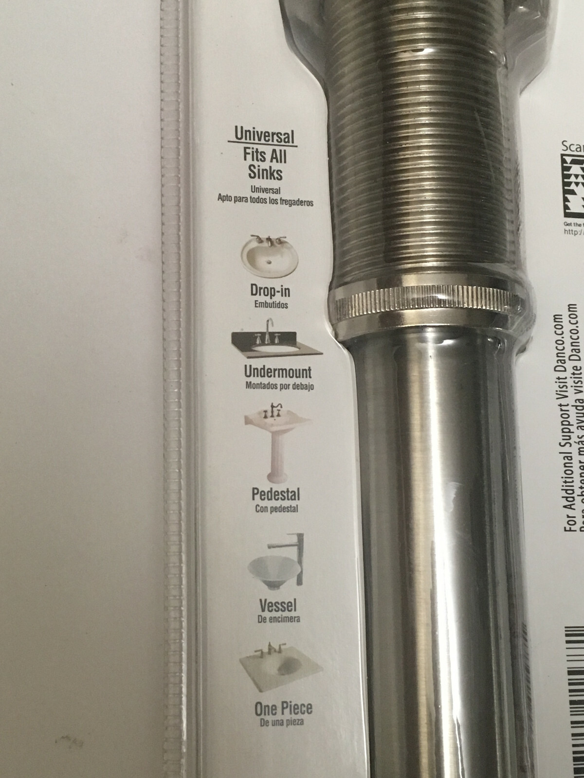 Danco Brushed Nickel Finish Umbrella Decorative FITS ALL Sink Drain 319933