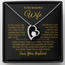 To My Wife Necklace, Vanlentines Gifts For Women, Anniversary Gift For Wife