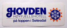 Souvenir-Aufkleber Hovden Hoyfjellshotel Setesdal Bykle Agder Norwegen 80er