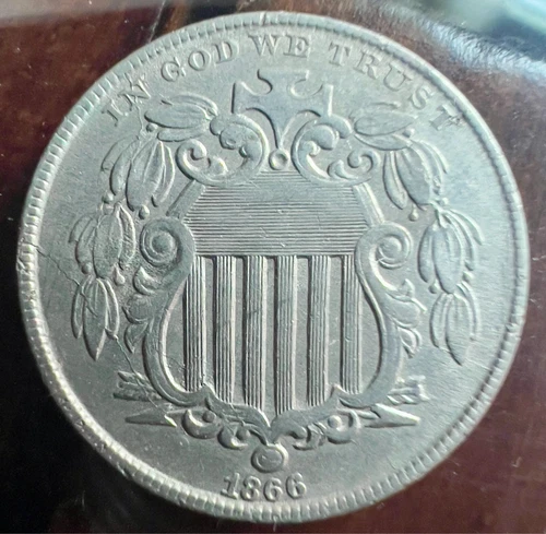 1866 Rays 5c Shield Nickel - NGC graded as Altered Surface
