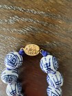 Vintage Chinese Export Blue/white Porcelain Beads Filigree Clasp Necklace 25" — photo 2