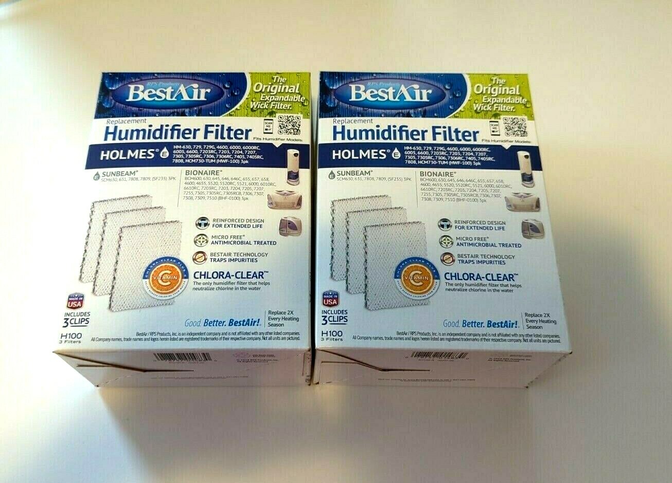 Best Air Replacement Humidifier Filter H100 3 Filters Holmes Lot of 2