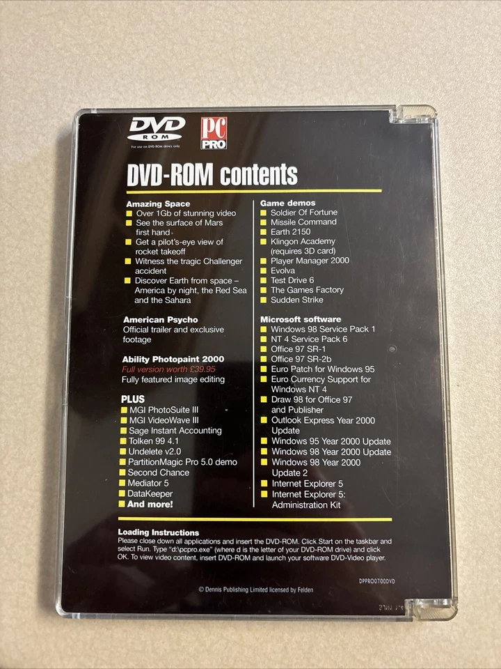 Pc Pro July 2000 Cover Disk - Amazing Space / Ability Photo paint - Image 2 of 3