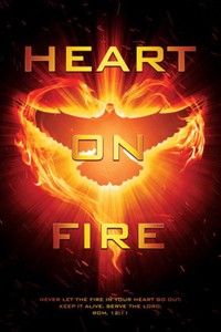 Heart On Fire Fiery Cross Romans 12 11 Christian Inspirational