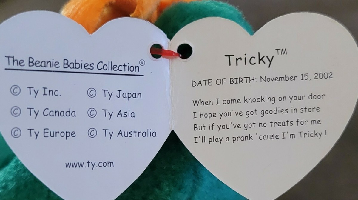 ♡Beaniebaby様♡お取り置き※バラ苗 🎃 TRICKY 🎃 2002 Ty Beanie Babies Halloween Pumpkin BEAR Baby