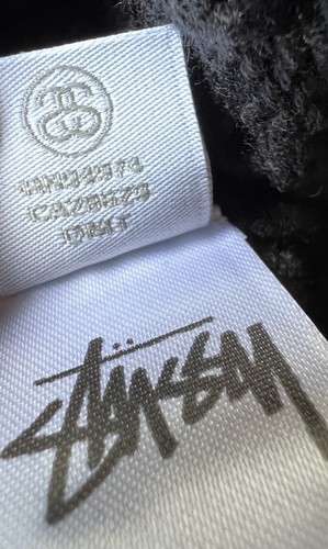 Stussy Crochet Shit Mens Large Cotton Short Sleeve Black Button Up New - Picture 13 of 13