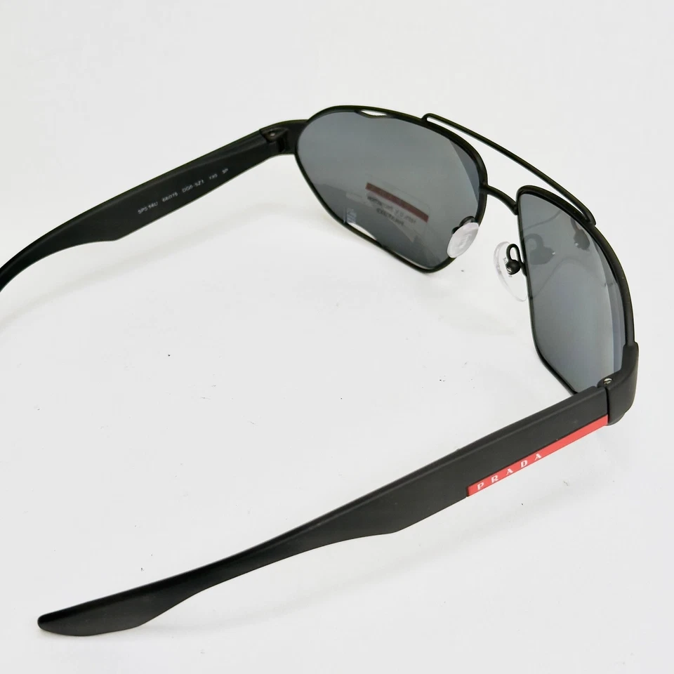 Черные спортивные поляризованные овальные авиаторские солнцезащитные очки PRADA LINEA ROSSA CORE 56U PS56US - Изображение 4 из 4