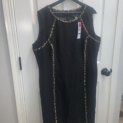 Black Label Evan Picone Dress Size 18 Sleeveless