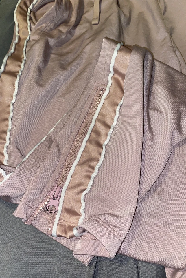 Pantalones Champion Logo Script Rayas Laterales Cremallera Oro Rosa con Bolsillos Talla M Foto 4 de 4