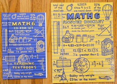 Teaching Textbooks Math 6 CD-ROM and answer booklet auto grading 6th grade