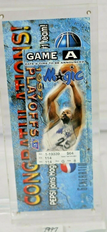 Orlando Magic 1997 NBA Playoffs Game VIP Commemorative Ticket (with stub) - Image 2 of 2