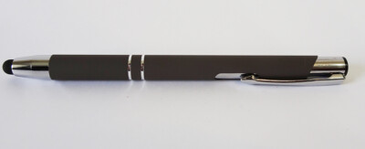 Photo Express 2 in 1 Stylus Stift & Biro grau für Tablets & Smartphones schwarze Tinte