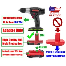 1x Adapter for Craftsman 20V RED V-20 Type Li-lon Battery To 19.2v C3 OLD Tools