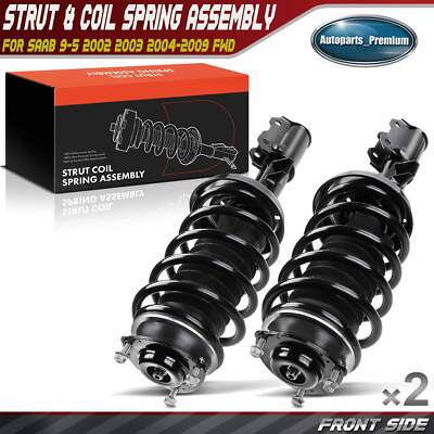 2x Front Complete Strut & Coil Spring Assembly for Saab 9-5 2002-2009 2.3L 3.0L