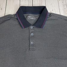 UNTUCKit Beaux Contrast Long Sleeve Golf Polo Shirt Mens Size XL Gray Navy Blue