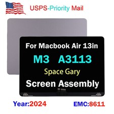 OEM For Macbook Air A3113 13in M3 LCD Display Screen Assembly EMC 8611 Gray